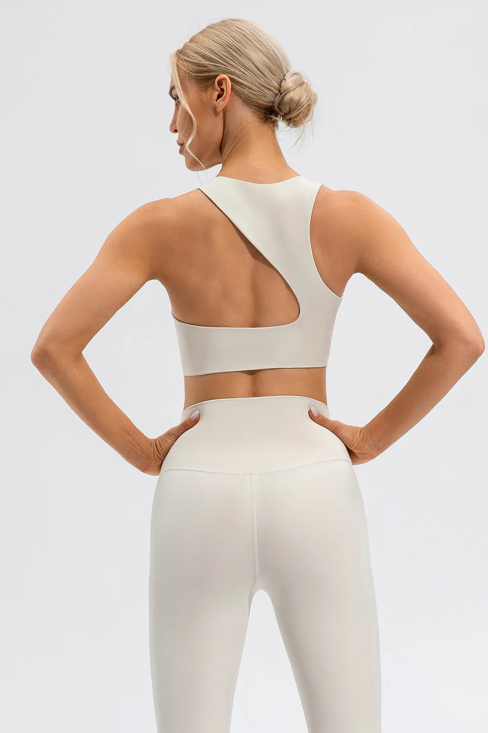 Round Neck Cutout Cropped Active Tank Easy Apparels