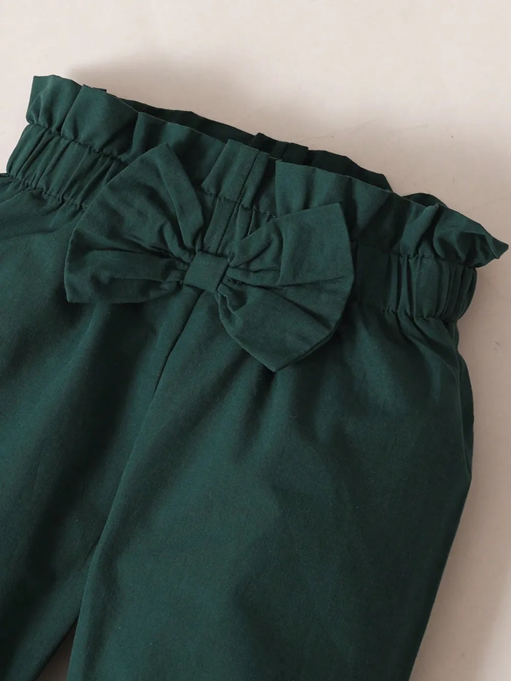 Children's Contrast Ruffled Top and Pants Set Easy Apparels