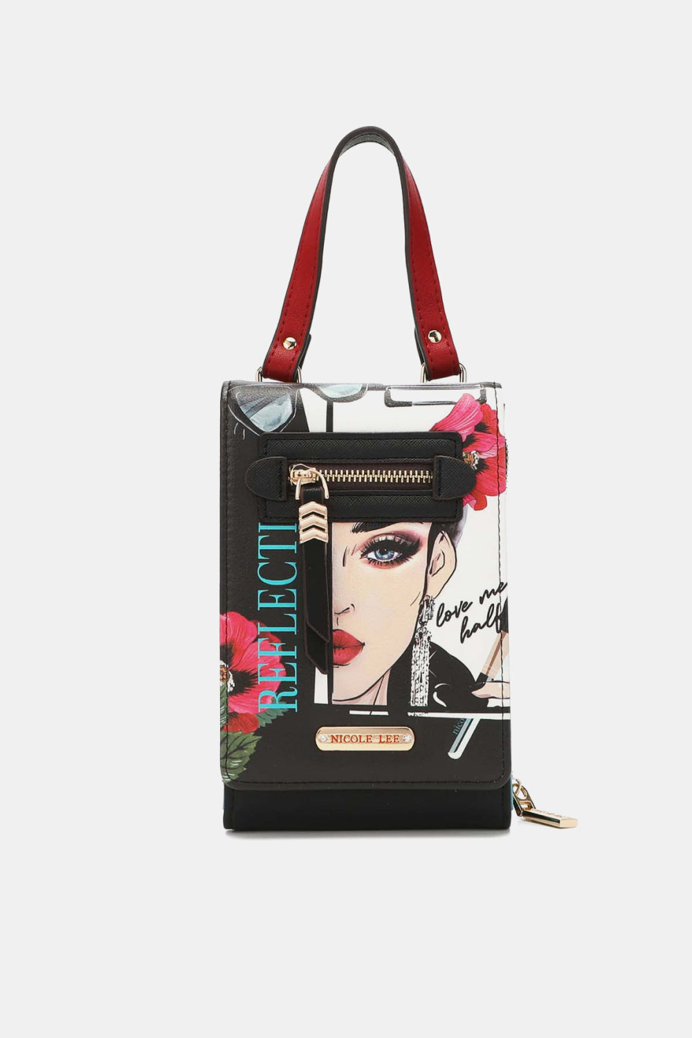 Nicole Lee USA Small Crossbody Wallet Love Me Half One Size Easy Apparels