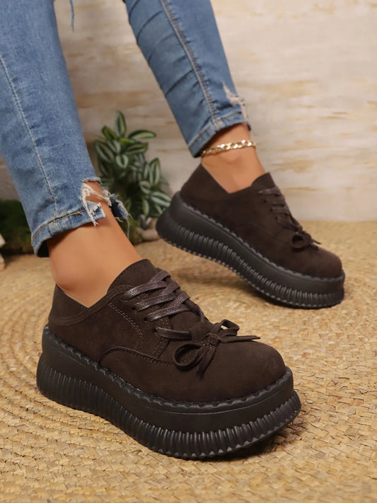 Lace Up Platform Loafers Easy Apparels