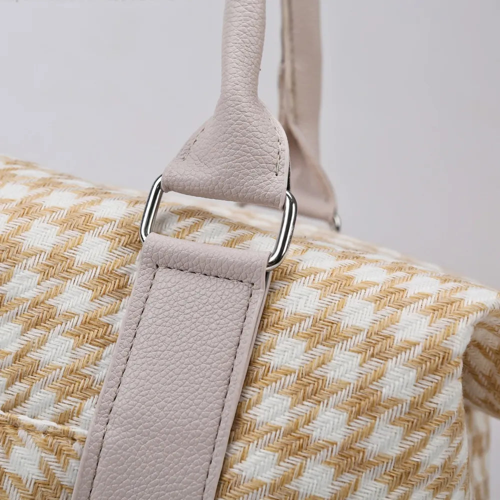Houndstooth Canvas Travel Bag Easy Apparels