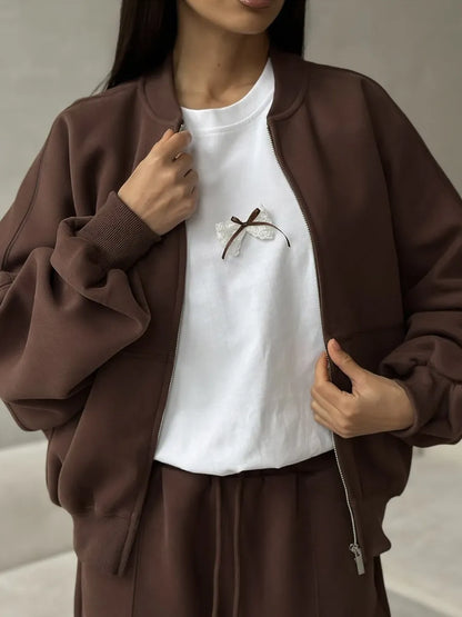Trendsi Bow Round Neck Oversized T-Shirt