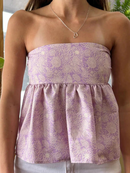 Trendsi Tie Back Tube Top Purple
