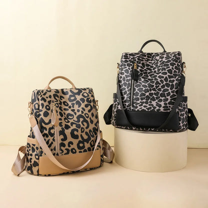 Leopard PU Leather Backpack Bag Easy Apparels