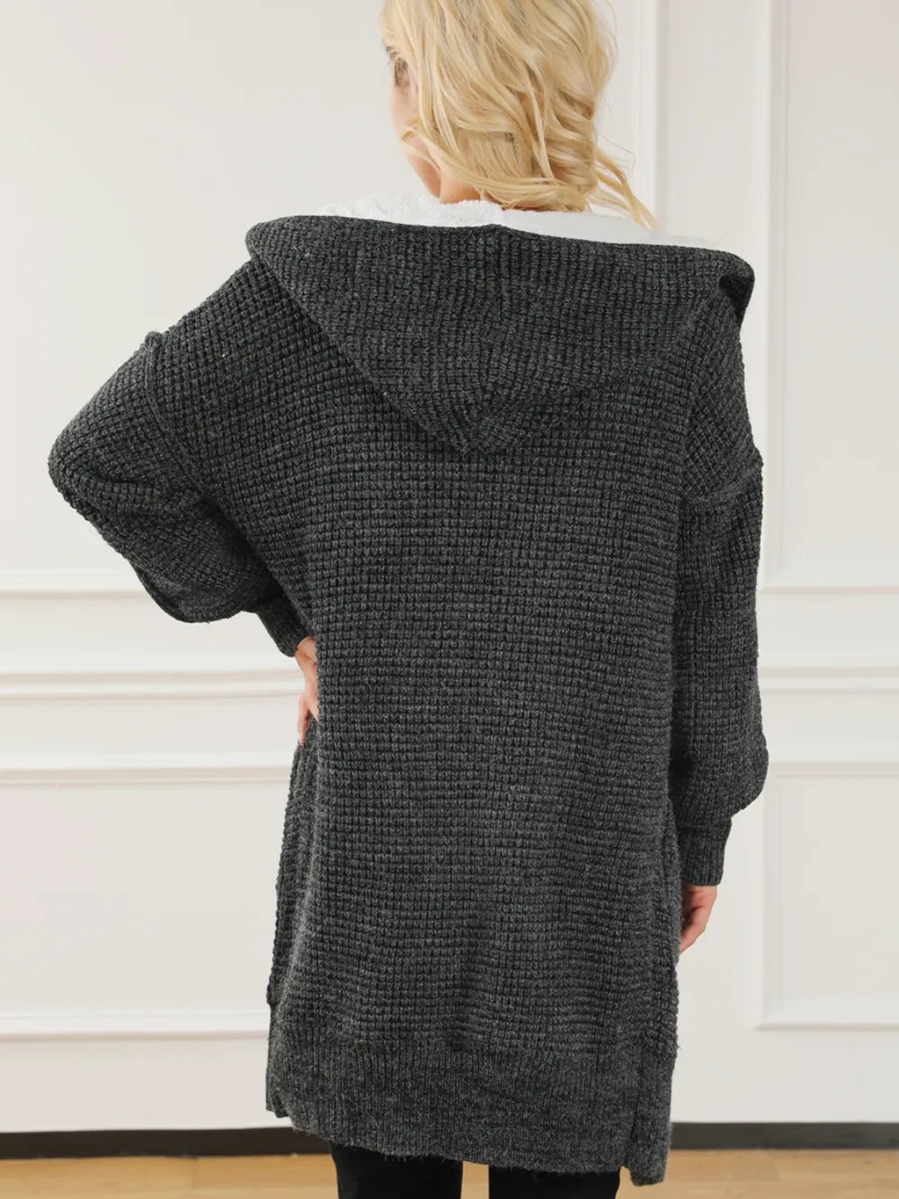 Open Front Hooded Winter Coat with Pockets Easy Apparels