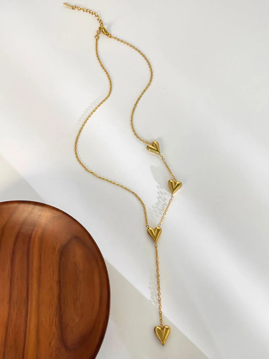 18K Gold-Plated Heart Drop Y-Necklace Easy Apparels