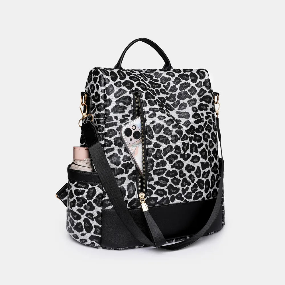 Leopard PU Leather Backpack Bag Easy Apparels