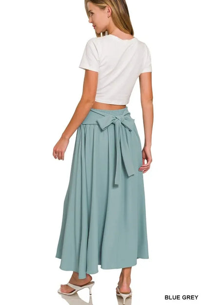 Zenana Heavy Woven Span Crop Tee & Skirt Set Easy Apparels