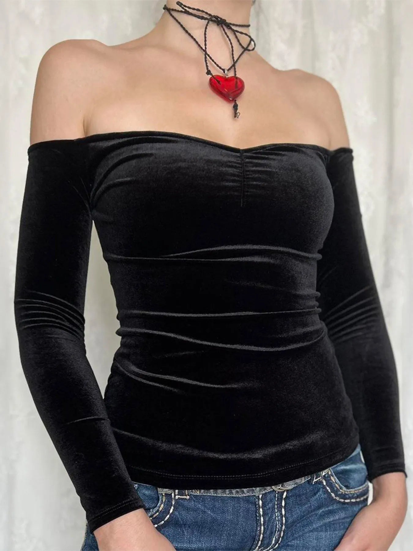 Trendsi Off-Shoulder Long Sleeve Top