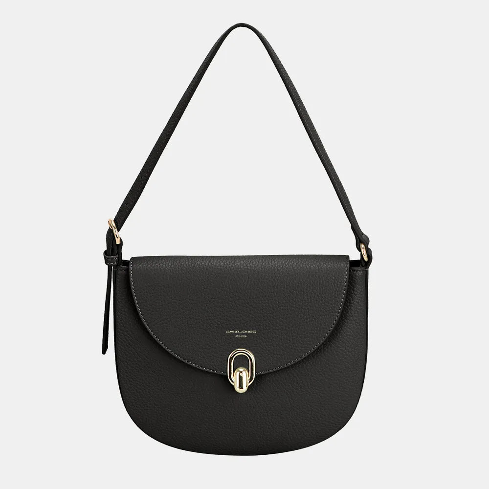David Jones Metal Buckle Shoulder Bag Black One Size Easy Apparels