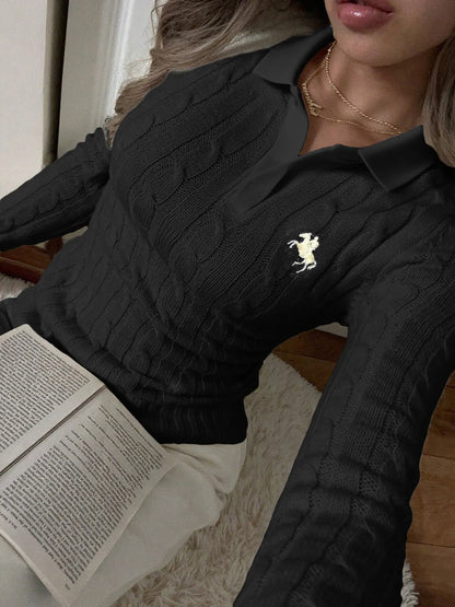 Trendsi Cable Knit Long Sleeve Sweater