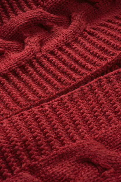 Cable-Knit Open Front Cardigan Easy Apparels