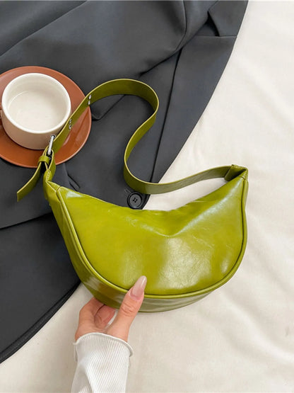 Adjustable Strap Shoulder Bag Green One Size Easy Apparels