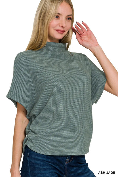 Zenana Mock Neck Top and Pants Sweater Set Easy Apparels