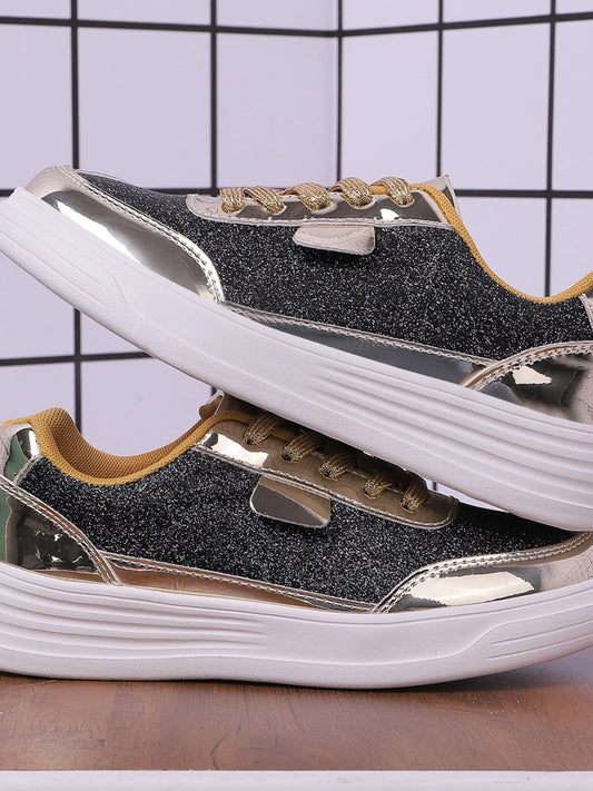 Glitter Metallic Platform Sneakers Easy Apparels