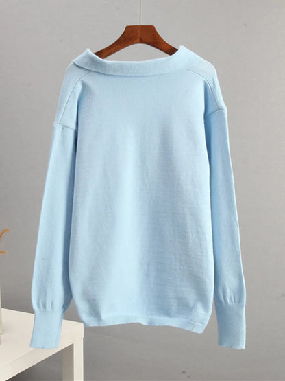 Johnny Collar Long Sleeve Top and Pants Sweater Set Easy Apparels