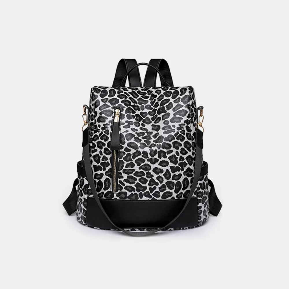 Leopard PU Leather Backpack Bag Easy Apparels