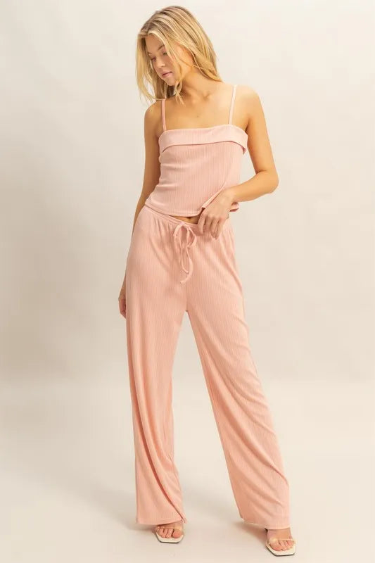 HYFVE Rib Knit Cami Top and Pants Set Easy Apparels