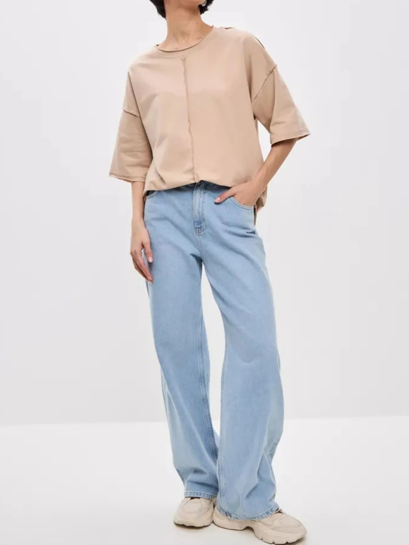Trendsi Round Neck Half Sleeve T-Shirt