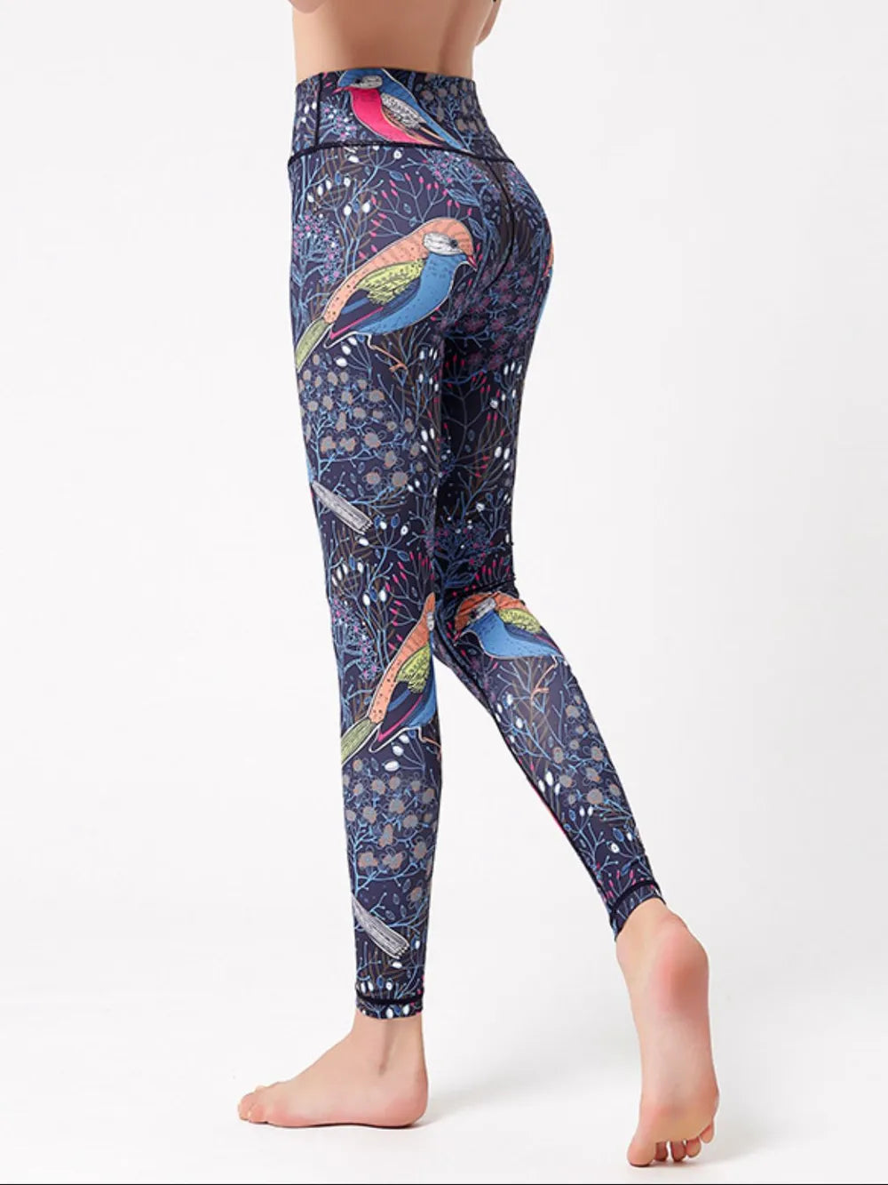 Printed High Waist Active Leggings Easy Apparels
