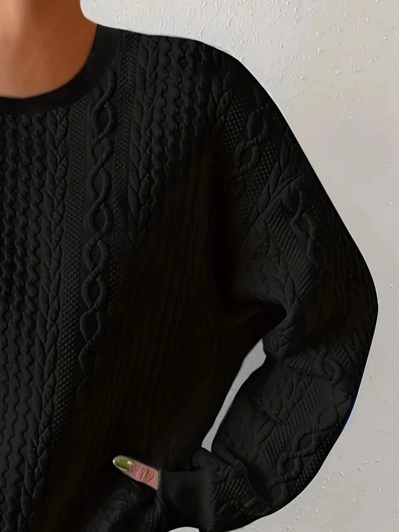 Trendsi Round Neck Long Sleeve Sweatshirt