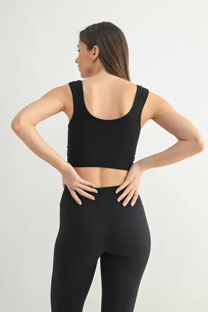 MONO B Ruched Front Active Tank Easy Apparels