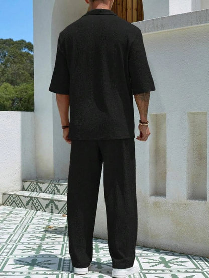 Men's Plus Size Half Sleeve Top and Pants Set Easy Apparels