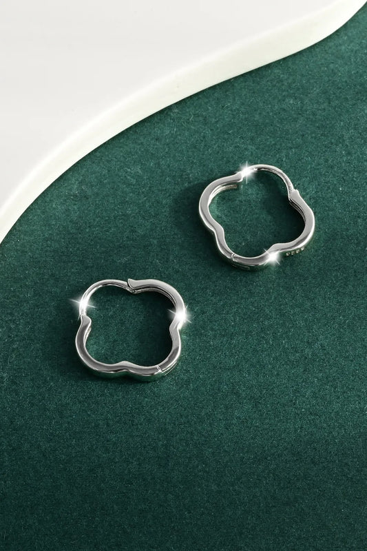 925 Sterling Silver Inlaid Zircon Earrings Silver One Size Easy Apparels