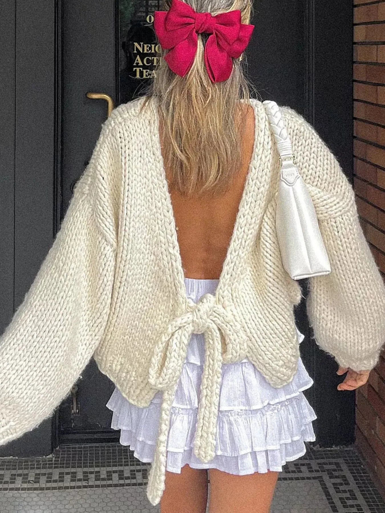 Tied Drop Shoulder Cardigan Easy Apparels
