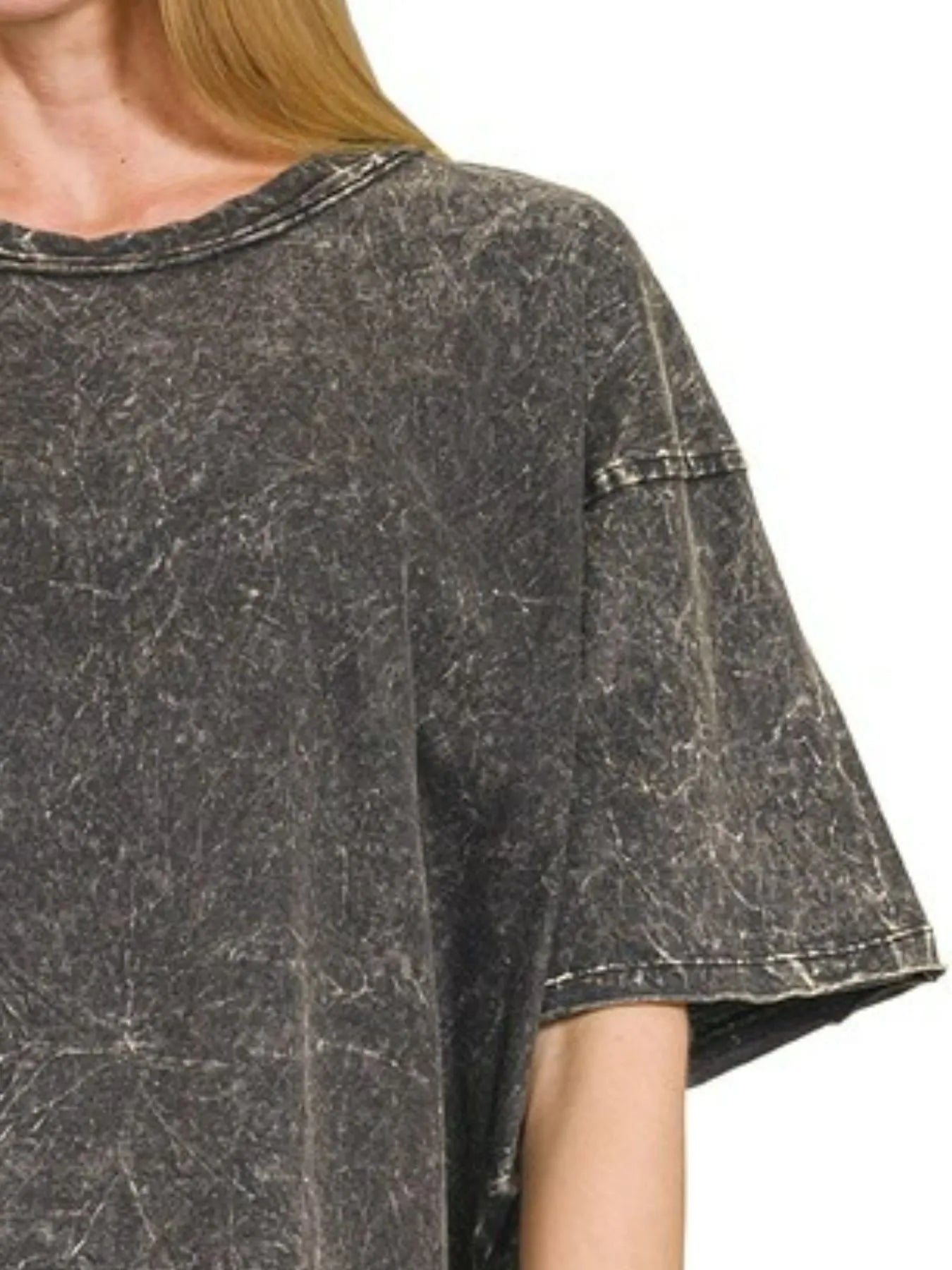 Trendsi Zenana Acid Crinkle-Washed Oversized T-Shirt
