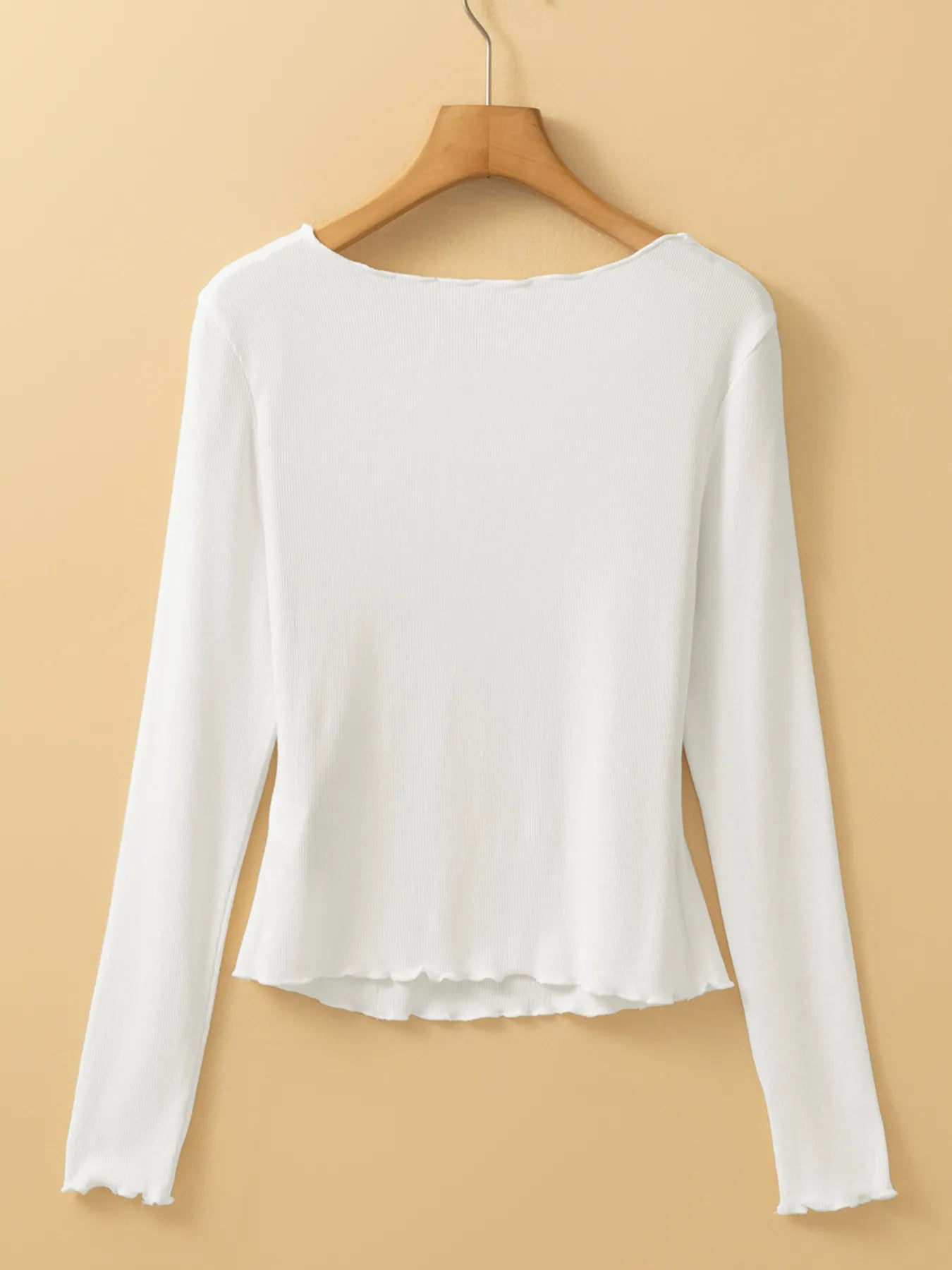 Trendsi Exposed Seam Slim Fit Long Sleeve Top
