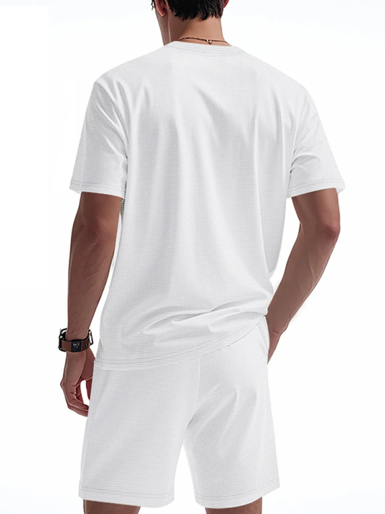 Men's Full Size Round Neck Short Sleeve Top and Shorts Set Plus Size Easy Apparels