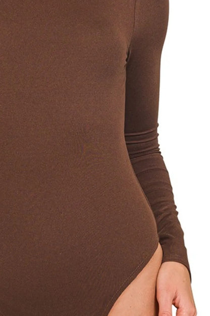 Trendsi Zenana Mock Neck Long Sleeve Bodysuit