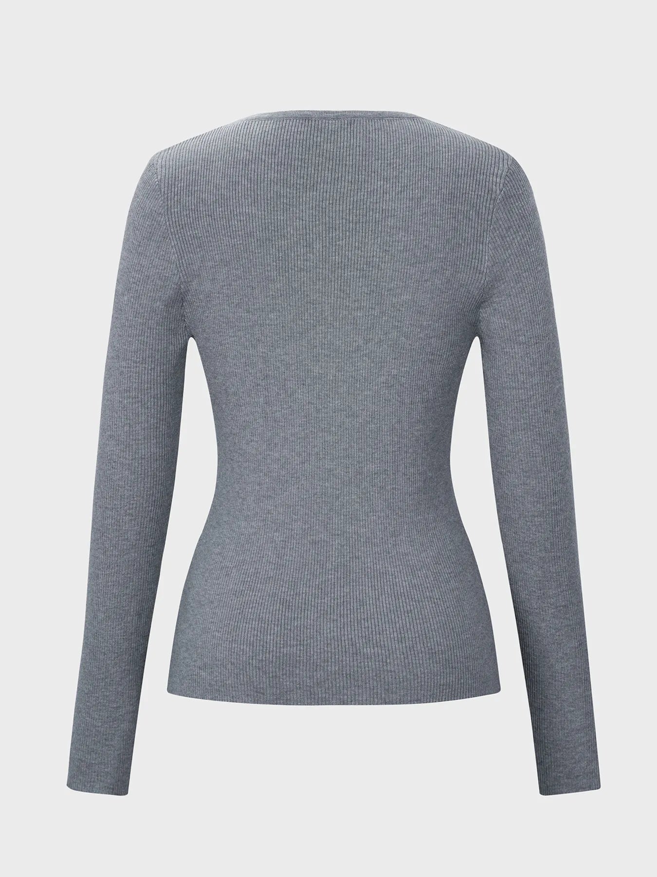 Trendsi Button Detail Long Sleeve Cable Knit Top