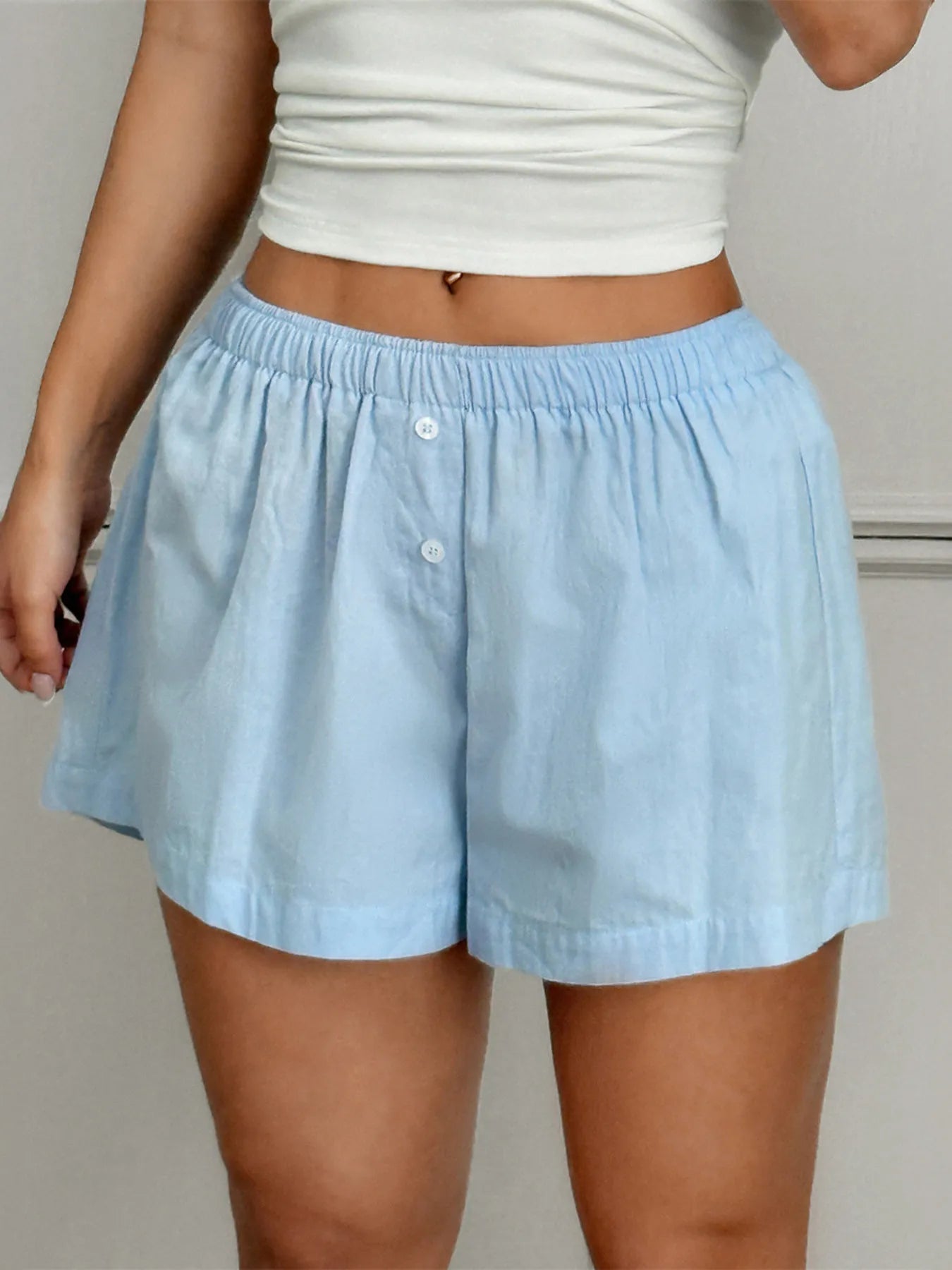 Relaxed Fit Elastic Waist Shorts Easy Apparels