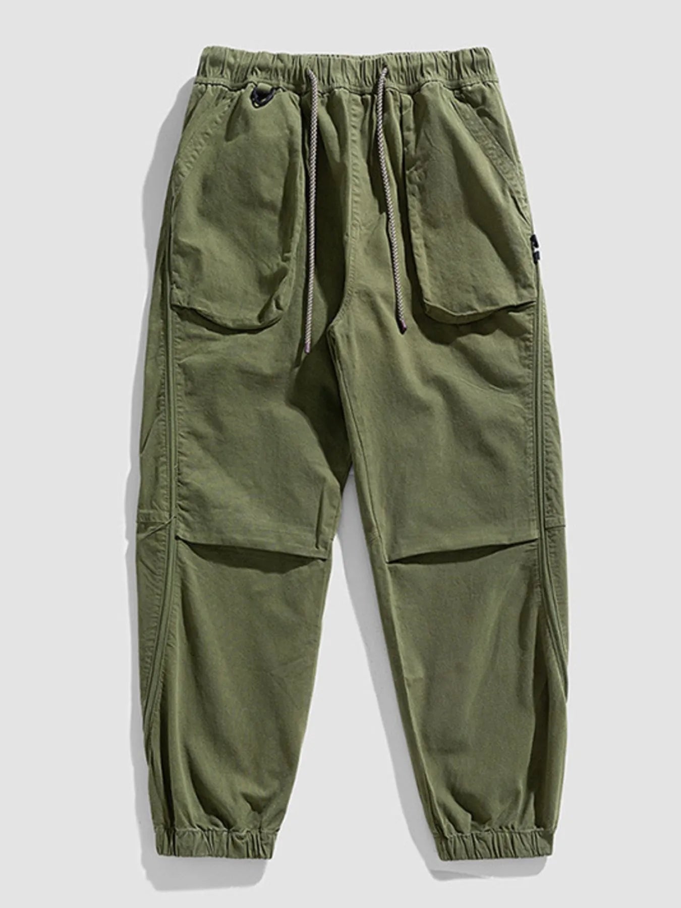 Men's Plus Size Drawstring Wide Leg Pants Green Easy Apparels