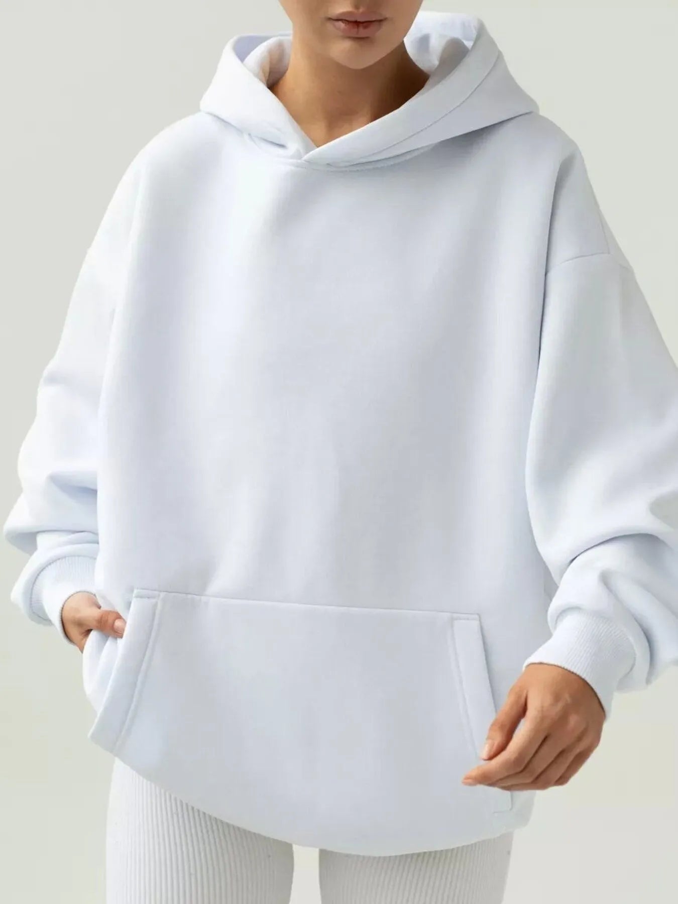Trendsi Kangaroo Pocket Long Sleeve Hoodie