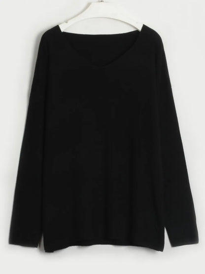 V-Neck Long Sleeve Top and Drawstring Pants Sweater Set Easy Apparels