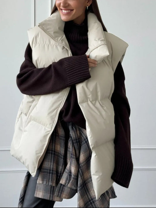 Zip Up Turtleneck Vest Coat Dust Storm Easy Apparels