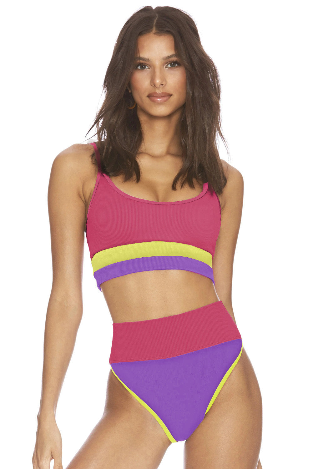 Color Block Spaghetti Strap Two-Piece Swim Set Easy Apparels