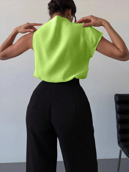 Trendsi Mock Neck Solid Color Tank