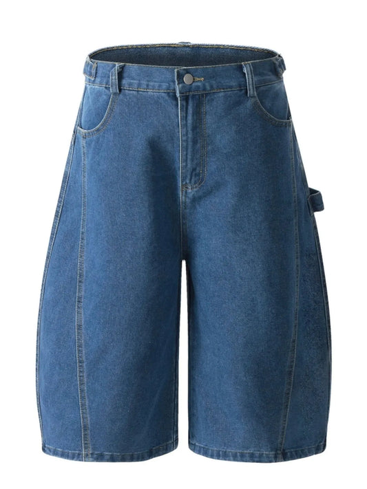 Men's Wide Leg Denim Shorts Blue Easy Apparels