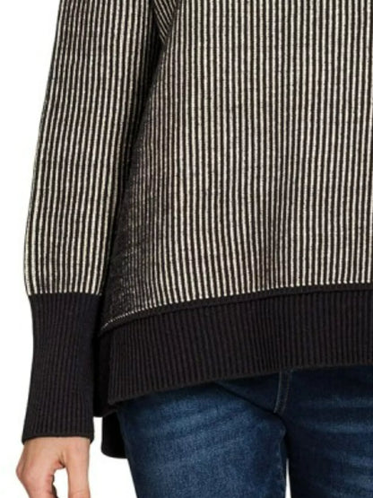 Trendsi Zenana Exposed Seam Two Tone Ribbed Sweater