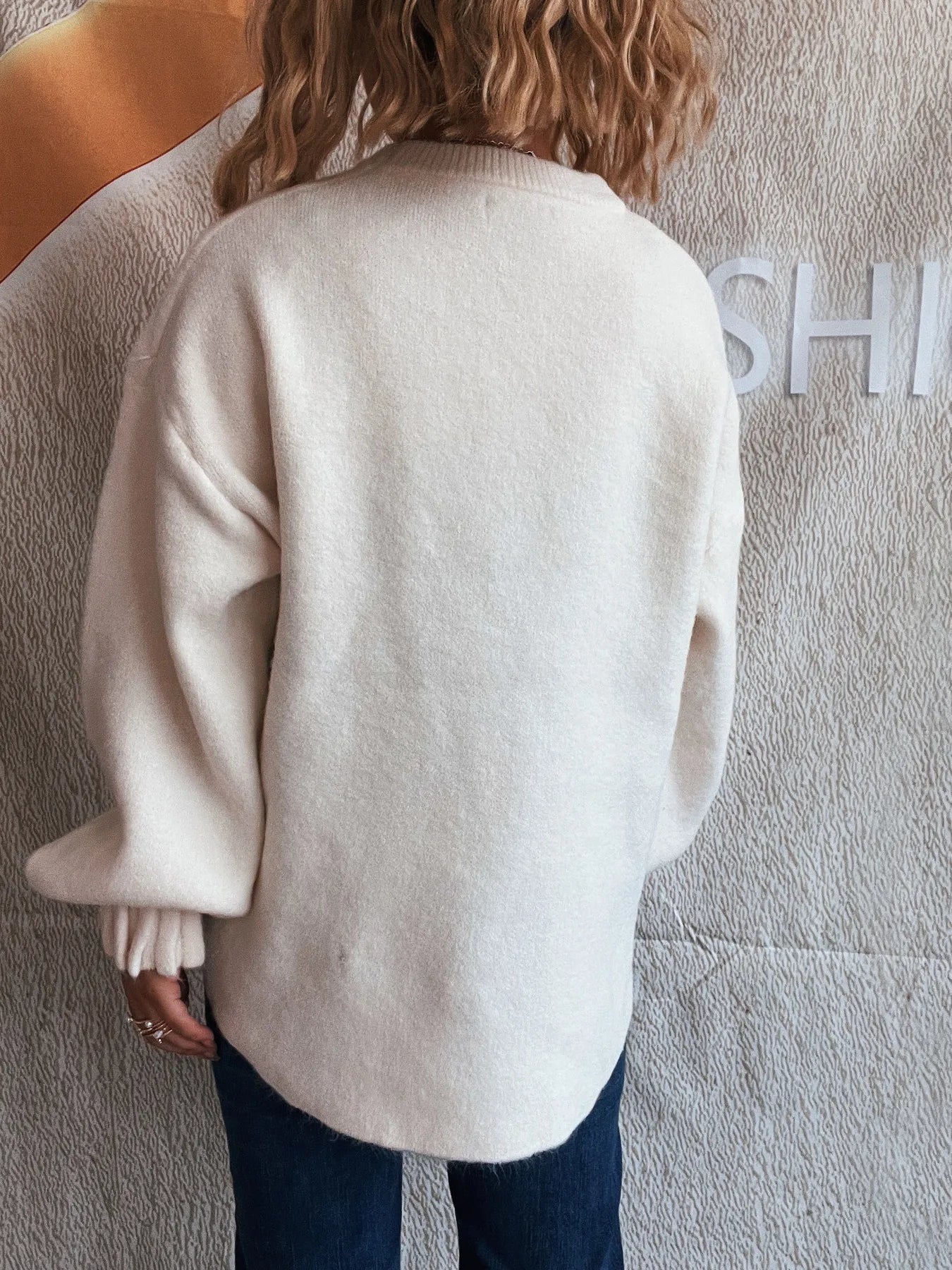 Trendsi Round Neck Dropped Shoulder Sweater