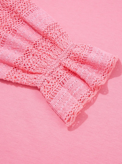 Trendsi Lace Detail Flounce Sleeve Sweatshirt