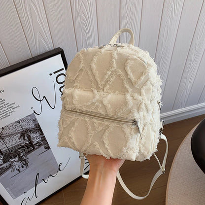 Fringe Edge Mini Backpack Bag Beige onesize Easy Apparels