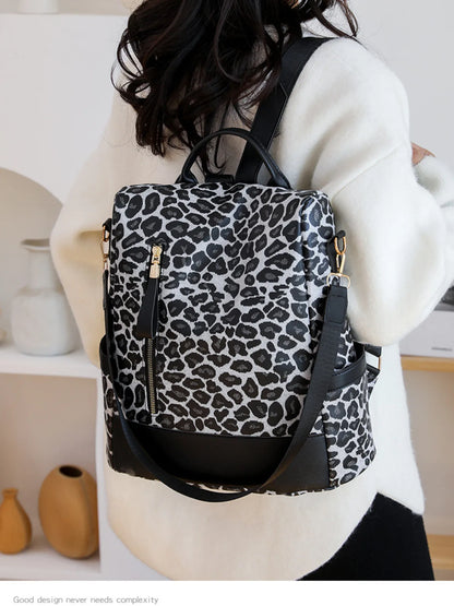 Leopard Print Backpack Bag Easy Apparels