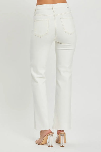 RISEN Full Size High Rise Tummy Control Straight Jeans Easy Apparels