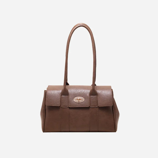 PU Leather Shoulder Bag Chestnut One Size Easy Apparels