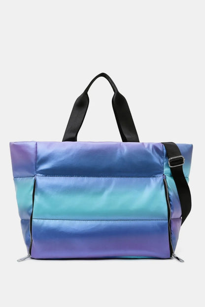 Gradient Quilted Travel Bag with Side Zippers Easy Apparels